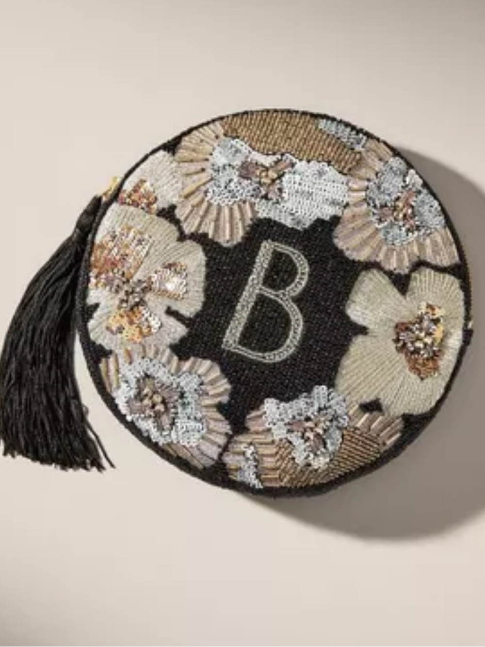 Anthropologie Beaded B Initial Bag